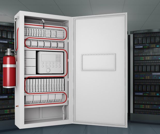Gabinete de rack con sistema de extinción integrado